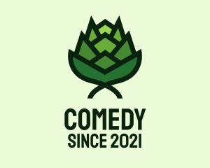 Draught Beer - Green Hops Flower logo design