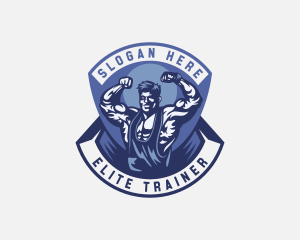 Strong Man Bodybuilder logo design