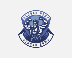 Strong Man Bodybuilder logo design