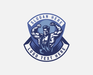 Strong Man Bodybuilder Logo