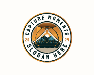 Destination - Camping Tent Mountain logo design