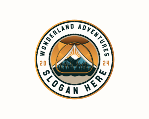 Camping Tent Mountain logo design