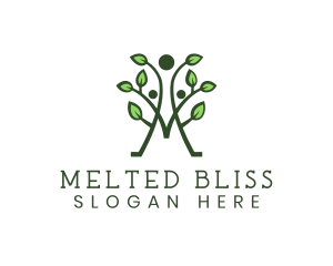 Wellness Leaf M logo design