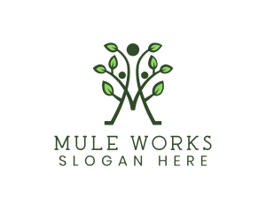 Wellness Leaf M logo design