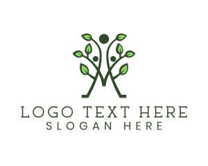 Vegetarian - Wellness Leaf M logo design