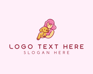 Girl Dog Pet logo design