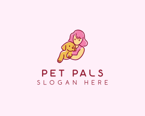 Girl Dog Pet logo design