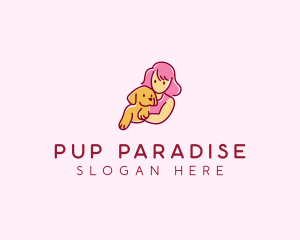 Girl Dog Pet logo design