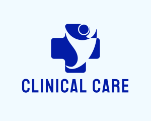 Clinical - Blue Human Cross logo design