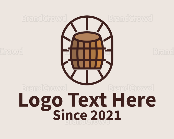 Wooden Wine Barrel Logo