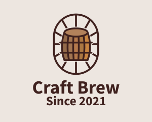 Wooden Wine Barrel  logo design