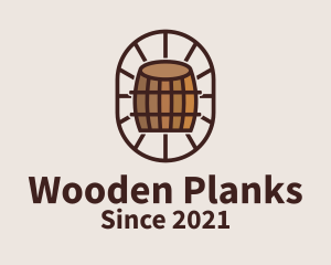 Wooden Wine Barrel  logo design