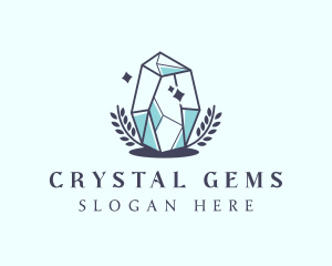 Deluxe Crystal Leaf logo design