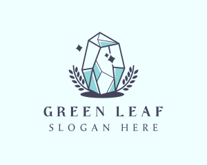 Deluxe Crystal Leaf logo design