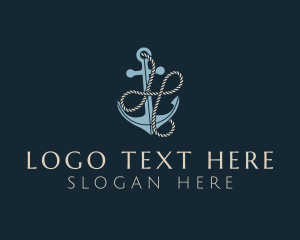 Anchor - Sailing Anchor Rope Letter H logo design