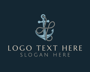 Shipyard - Sailing Anchor Rope Letter H logo design