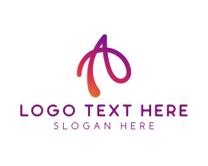 Letter A - Modern Gradient Swirl logo design