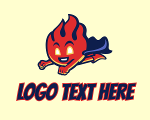 Flying Fire Supehero Mascot Logo