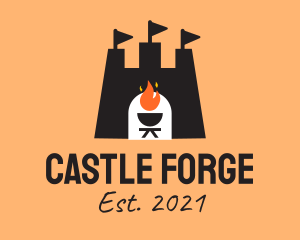 Medieval Castle Barbecue logo design