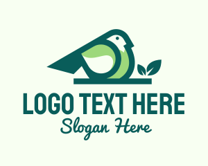 Pigeon - Green Eco Bird logo design