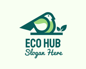 Green Eco Bird logo design