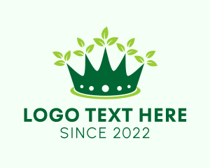Vegan - Environment Leaf Crown logo design