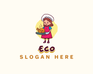 Toque - Girl Chef Chicken logo design