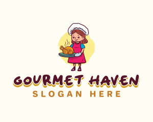 Girl Chef Chicken logo design