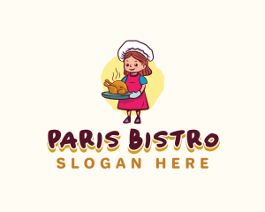 Girl Chef Chicken logo design