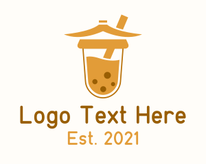 Milk Tea Shop - Milk Tea Temple logo design