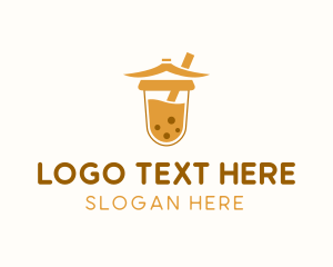 Boba - Milk Tea Temple logo design