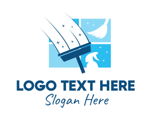 Clean - Window Cleaning Maintenance logo design