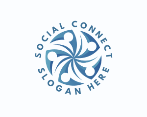 Social - Abstract Social People logo design