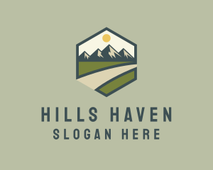 Hexagon Mountain Road logo design