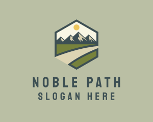 Hexagon Mountain Road logo design