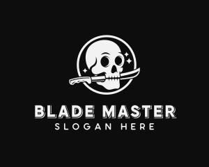 Skull Blade Weapon logo design