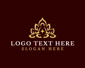 Praying - Lotus Yoga Meditation logo design