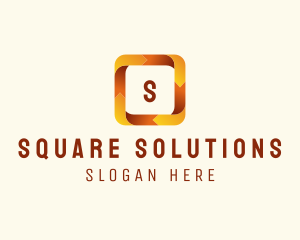 Square Ribbon Business logo design