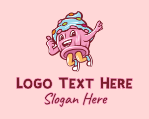 Sweets - Cupcake Bakery Cartoon Mascot logo design