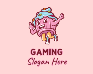 Cupcake Bakery Cartoon Mascot Logo