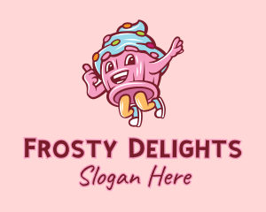 Icing - Cupcake Bakery Cartoon Mascot logo design