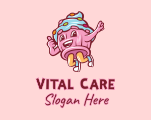 Cake Shop - Cupcake Bakery Cartoon Mascot logo design