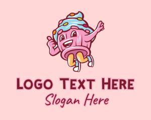 Icing - Cupcake Bakery Cartoon Mascot logo design