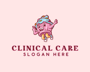 Cupcake Bakery Cartoon Mascot logo design