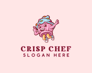 Cupcake Bakery Cartoon Mascot logo design