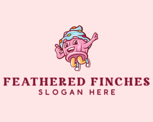 Cupcake Bakery Cartoon Mascot logo design