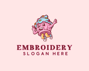 Cupcake Bakery Cartoon Mascot logo design