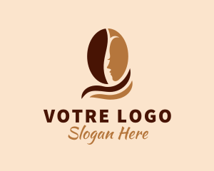 Espresso - Beautiful Woman Coffee Bean logo design