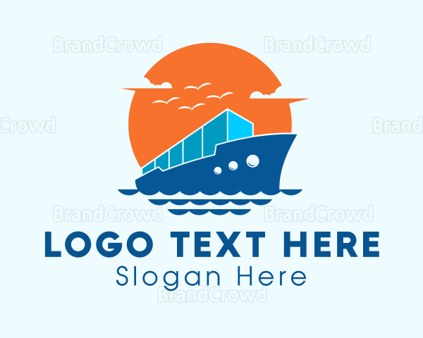 Cargo Ship Logistics Logo