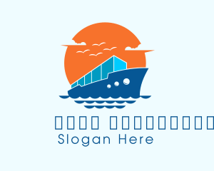 Ocean - Cargo Ship Logistics logo design